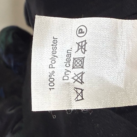 J. Crew Navy and Teal Floral Plaid Jacquard A-Line Mini Skirt w Pockets Size 4 - Picture 6 of 6